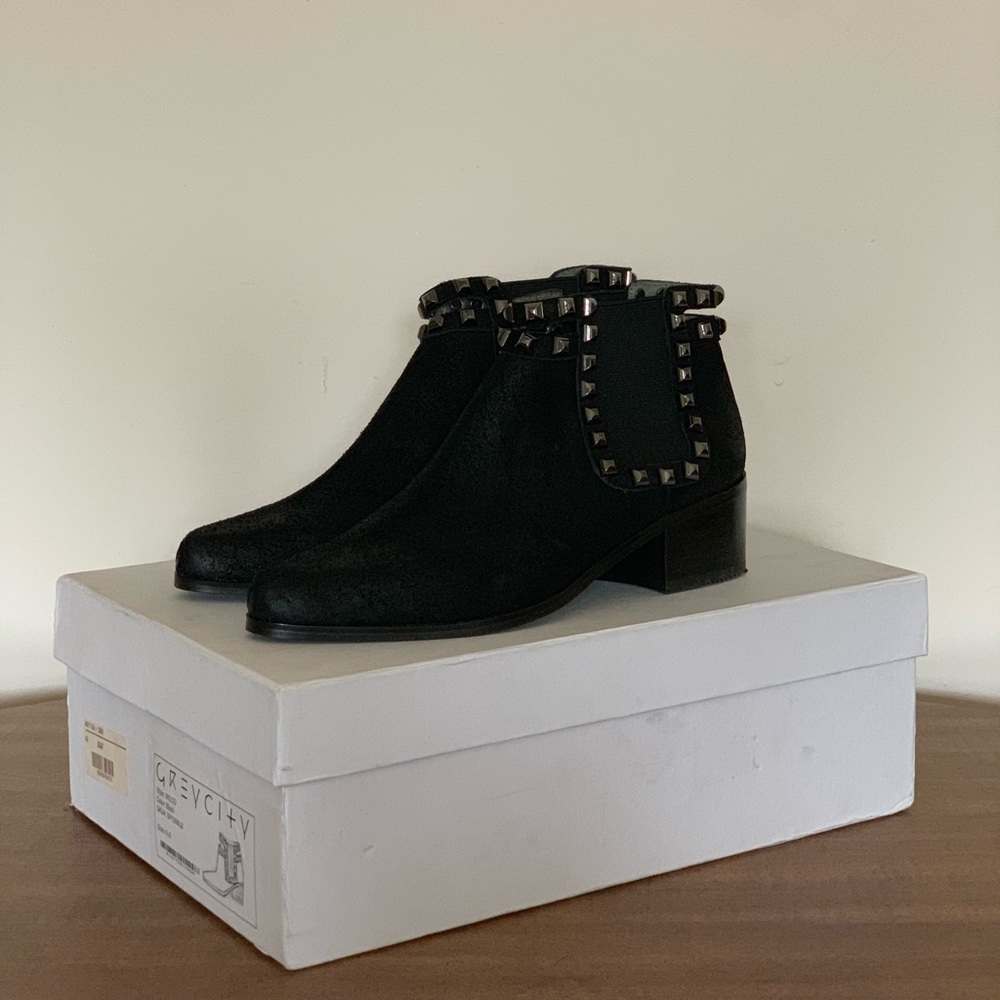 Grey City Wilco Suede Studded Boots (Brand New)